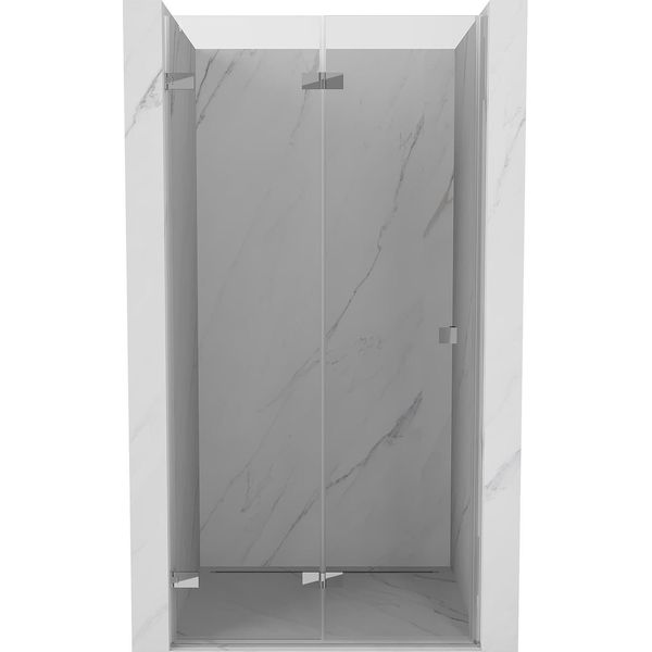 Mexen Lunar-F Porta Doccia Pieghevole Sinistra 55 Cm, Trasparente, Cromo - 836-055-000-01-00-L-image