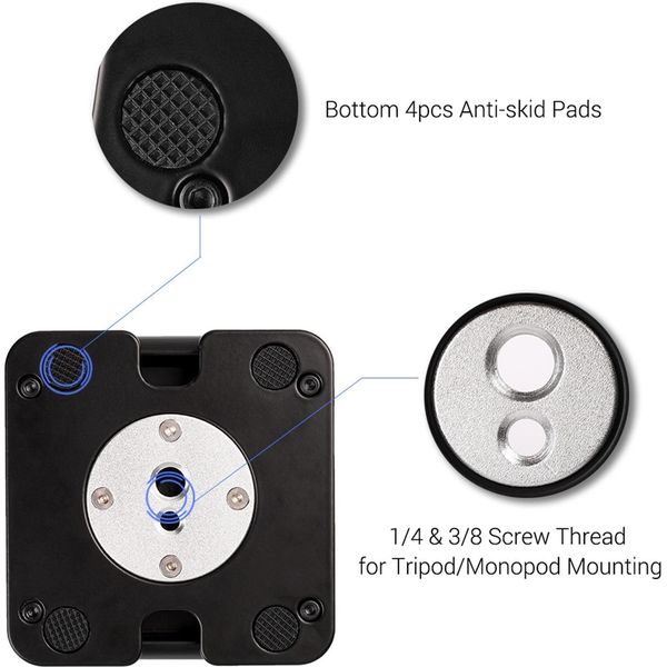 Testa Del Treppiede In Alluminio Z Flex Tilt 2 Kg Di Carico Utile Con Livella Universale A Vite 1/4 3/8 Per Il Montaggio Di Fotocamere Dslr-image