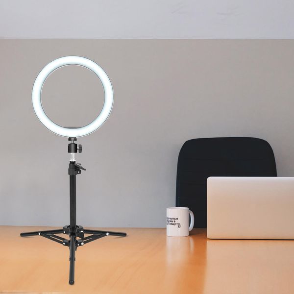 Stativo Video Regolabile, Treppiede, 2 Sezioni, 50 Cm, Carico Utile 1,5 Kg, Con Interfaccia Universale Da 1/4 Di Pollice Per Fotocamera Con Supporto Per Telefono A Led-image