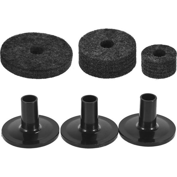 Confezione Da 18 Accessori Per Batteria, Supporto Per Piatti, Feltri, Frizione Per Hi-Hat, Coppa Per Hi-Hat, Dadi Ad Alette, Manicotti E Guarnizioni In Metallo, Di Ricambio, Grigio-image