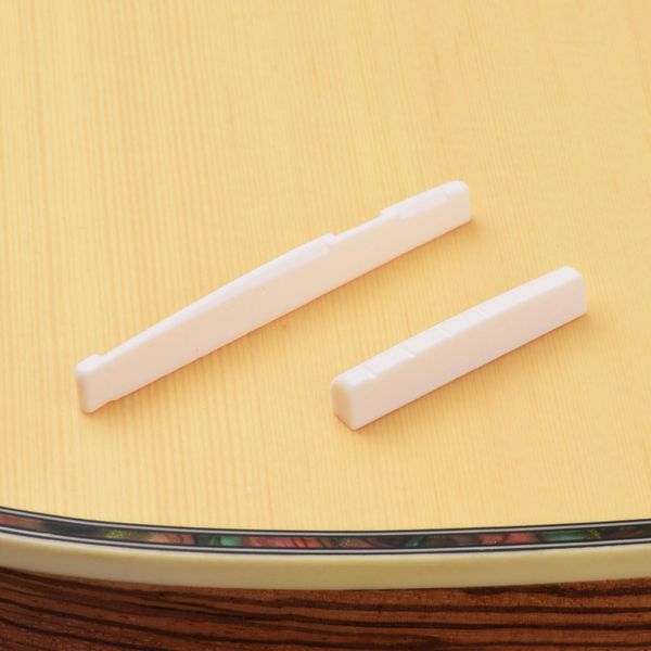 Sella E Dado Per Chitarra In Vero Osso, 2 Pezzi, Per Chitarra Acustica A 6 Corde-image