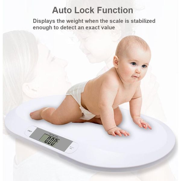 Bilancia Digitale Per Neonati Per Pesare Fino A 20 Kg/44 Lb. Display Lcd Per Neonati E Bambini, 2 Modalità (Kg/Lb), Precisione Per Neonati E Bambini-image