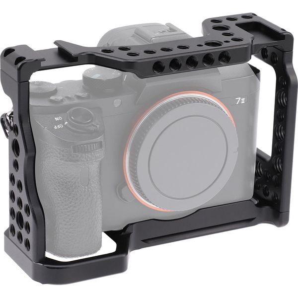 Gabbia Per Fotocamera In Lega Di Alluminio, Ricambio Video Per Le Mirrorless Sony A7M3 A7R3 A9, Con Attacco A Slitta Fredda Da 1/4 Di Pollice E Fori Per Viti Da 3/8-image