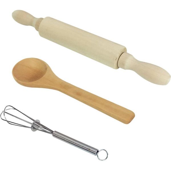 Set Da Cucina E Pasticceria Per Bambini, 13 Pezzi, Con Cappello Da Cuoco, Grembiule, Guanto Da Forno, Utensili Da Cucina, Set Per Giochi Di Ruolo Per Bambini, Regalo Educativo Per Ragazzi (Blu)-image