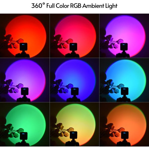 Mini Luce Video Portatile Rgb Led Ambient Con Temperatura Di Due Colori 2500 K-9000 K, Luminosità Dimmerabile Cri 95+, Slitta Fredda, Foro Per Vite Da 1/4 Di Pollice Per Fotografia In Studio, Riprese Di Ritratti, Feste, Live Stream-image