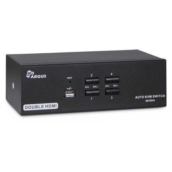 Inter Tech 88887244 Inter-Tech Kvm Switch AS-42HA Hdmi, 4 Port, Metall-image