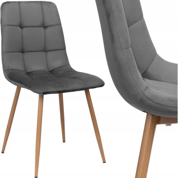 Poltrona Imbottita Grigia Velvet 2, Velluto. Poltrona Da Salotto In Stile Scandinavo.-image