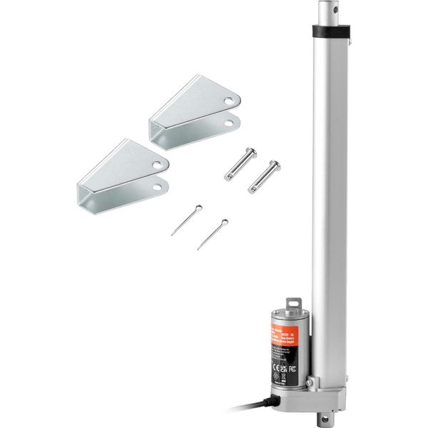 Succebuy 12 V Attuatore Lineare Da 12 Pollici, Attuatore Ad Alta Velocità Da 0,55 Pollici/S, 220 Lbs/1000 N Con Staffa Di Montaggio, Protezione IP54-image
