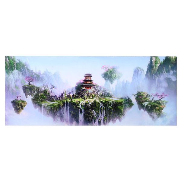 Pvc Impermeabile Adesivo Cielo Castello Modello Acquario Sfondo Poster Adesivo Serbatoio Pesce Decorazione 122X50 Cm-image