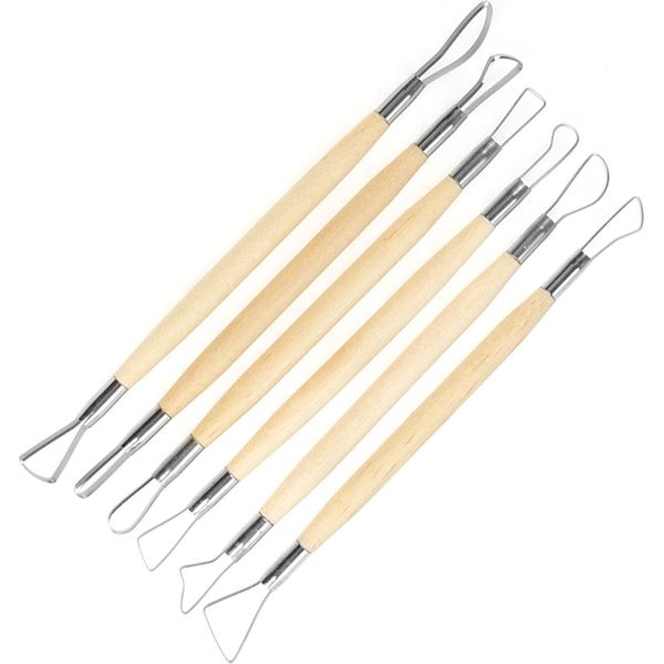 Set Di 6 Utensili Da Intaglio, Bifacciali Per Cera, Argilla E Ceramica, Accessori Per La Modellazione-image