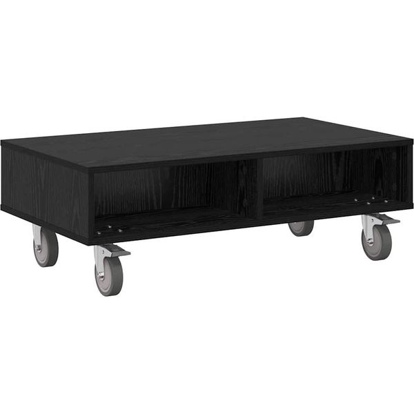 Syfax™ Tavolino Con Ruote Rovere Nero 90 X 50 X 30 Cm-image
