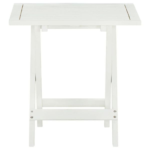 Vidaxl Tavolo Da Bistrot Bianco 46X46X47 Cm In Legno Massiccio Di Acacia-image