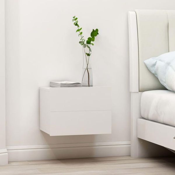Maison Exclusive - Comodino Bianco 40X30X30 Cm Materiale Ligneo-image