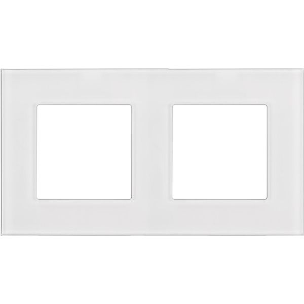 Pannello Con Cornice In Vetro A 2 Pieghe 157X86Mm Per Presa Teck Presa A Muro Modulare A Incasso Presa A Muro A Incasso (Cornice In Vetro A 2 Pieghe Per Presa A Muro, Bianco)-image