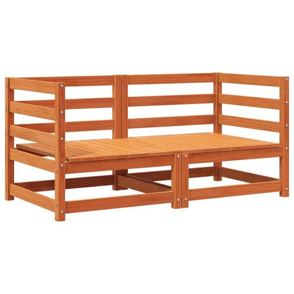 Divani Angolari Da Giardino 2 Pz. Marrone Cera 70X70X67 Cm In Legno Di Pino Massiccio-image