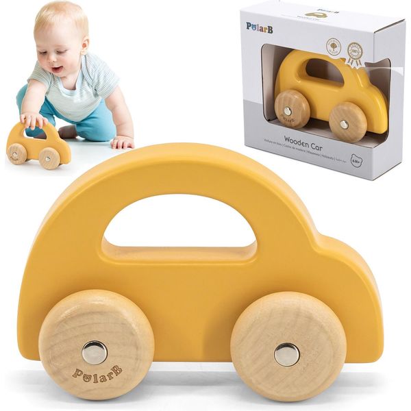 Viga Polarb Auto A Spinta In Legno Giallo-image