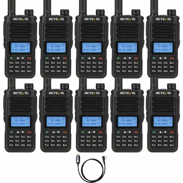 Radioamatore Retevis RA89, Radio Dual Band Ad Alta Potenza, Radio Amatoriale Impermeabile IP68, Lunga Portata, Riduzione Del Rumore, Batteria Da 2500 Mah (10 Pz.)-image