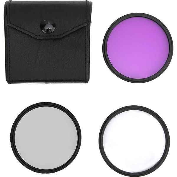 Set Di Filtri Per Lenti In Vetro Ottico Da 58 Mm Uv Cpl Fld Con Custodia Per Fotocamera Dslr-image