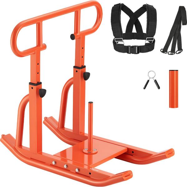 Slitta Per Pesi Vevor Slitta Per La Forza Slitta Per L'allenamento Della Forza Per Migliorare La Velocità Durante Gli Esercizi Sportivi, Dispositivo Per Il Fitness Con Impugnatura, Compatibile Con Dischi Per Pesi Da 25/51 Mm-image