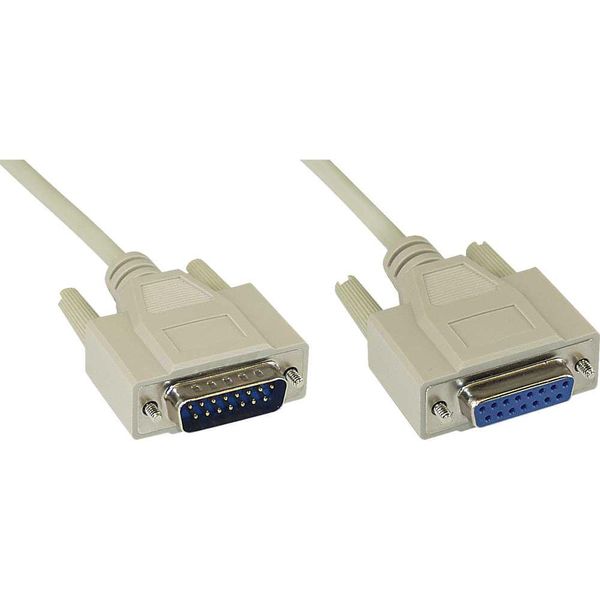 Inline® 17740U JoystickverläNgerung, 15Pol Stecker / Buchse, 2M, Vergossen, Mit UL2464-image