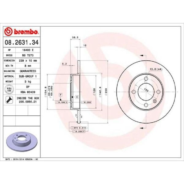 Bremsscheibe Brembo 08.2631.34-image