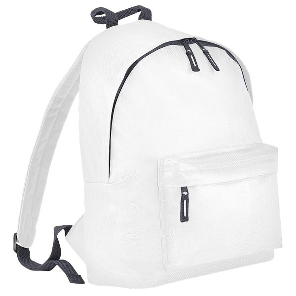 Bagbase BG125J | Zaino Junior Fashion Kids | 28 X 38 X 19 Cm - Colore: Bianco/Grigio Grafite - Dimensioni: 28 X 38 X 19 Cm-image
