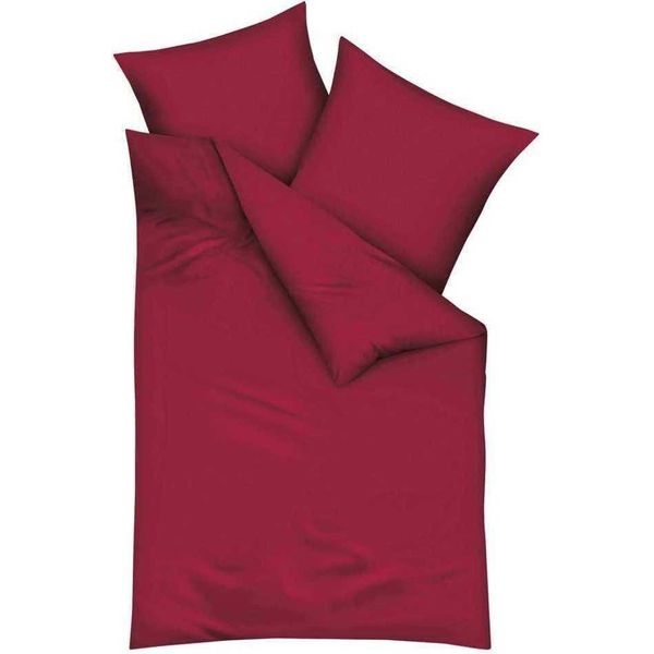 Kaeppel Mako Satin Biancheria Da Letto Uni Red 155X220 Cm + 80X80 Cm-image