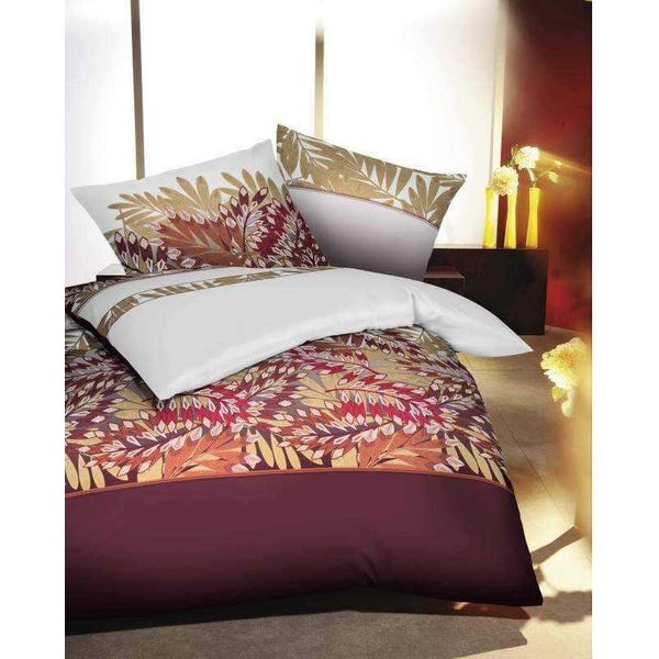 Kaeppel Biber Biancheria Da Letto Pergola Borgogna 135X200 Cm + 80X80 Cm-image