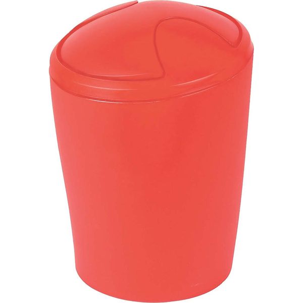 Spirella Bidone Per Cosmetici "Move"" Bidone Per Rifiuti Con Coperchio Basculante | Plastica | 5 Litri | Rosso"-image