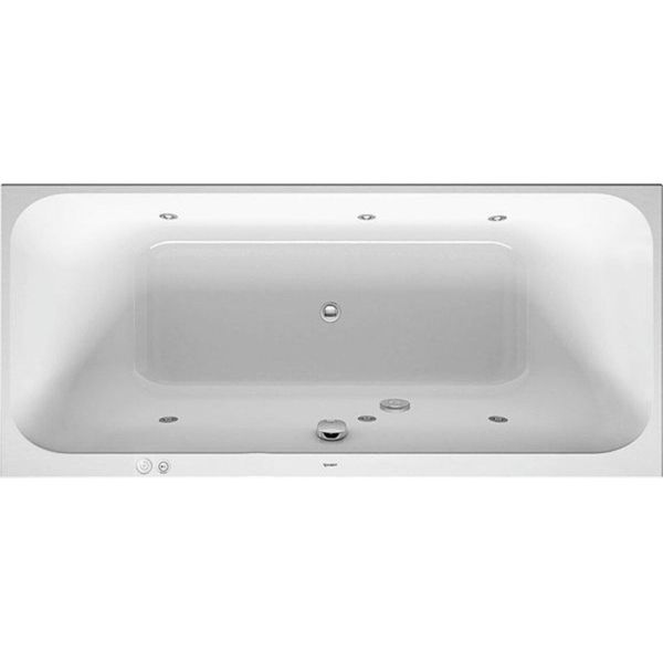 Baignoire BalnéO Duravit Happy D.2, Version à Encastrer, 2 Pentes De Dos, BâTi-Support, Garniture De Vidage Et De Trop-Plein, SystèMe Jet, 1800X800Mm, 760314000JS1000, 760314000JS1000-image