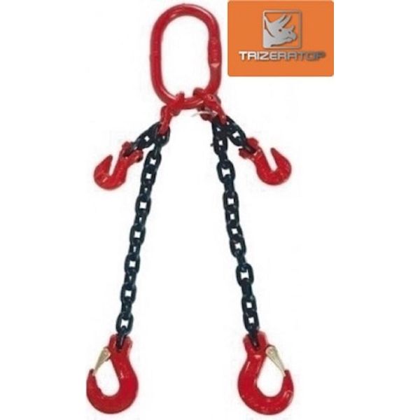 Catena A 2 Fili Da 16 Mm Con Gancio A Forcella, Capacità Di Carico 11200 Kg, Lunghezza 2,0 M, Con Accorciatore Di Catena-image