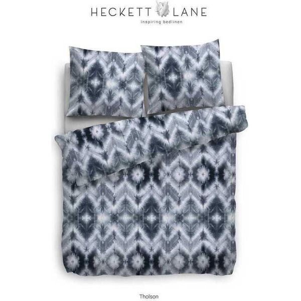 Heckett & Lane Biancheria Da Letto In Cotone Tholson I Dimensioni 135 X 200 Cm 80X80 I Colore Blu Caleidoscopio-image