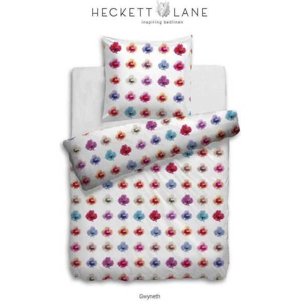 Heckett & Lane Biancheria Da Letto In Cotone Gwyneth I Dimensioni 135 X 200 Cm 80X80 I Colore Fiori Bianchi-image
