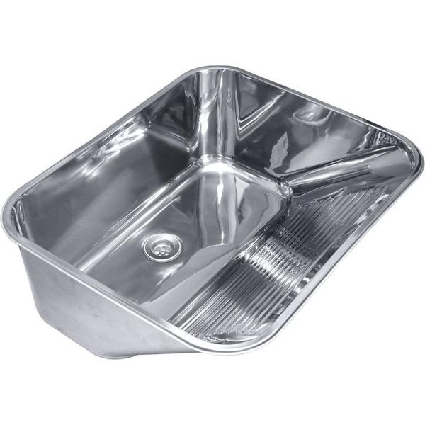 Lavello Zelvo 53X43X22 Cm In Acciaio Inox, Lavello, Lavabo, Bacino In Acciaio Inox-image