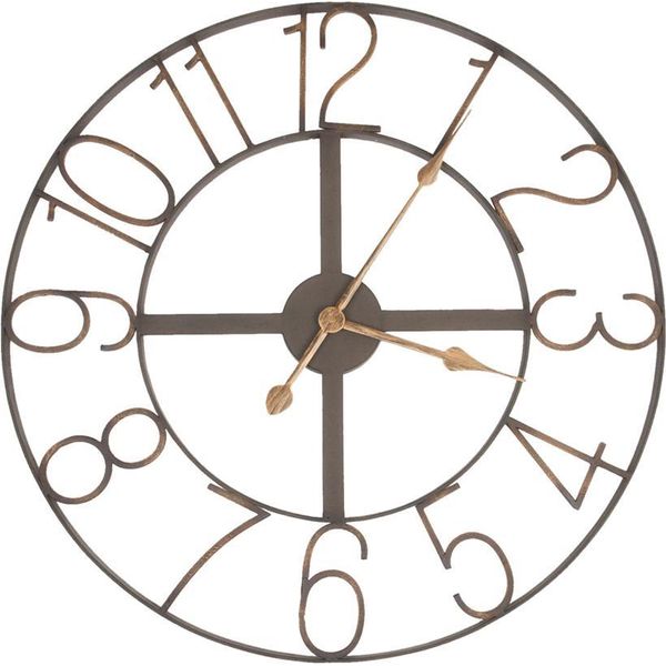Orologio Da Parete Clayre & Eef Ø 60 Cm Ferro Marrone-image