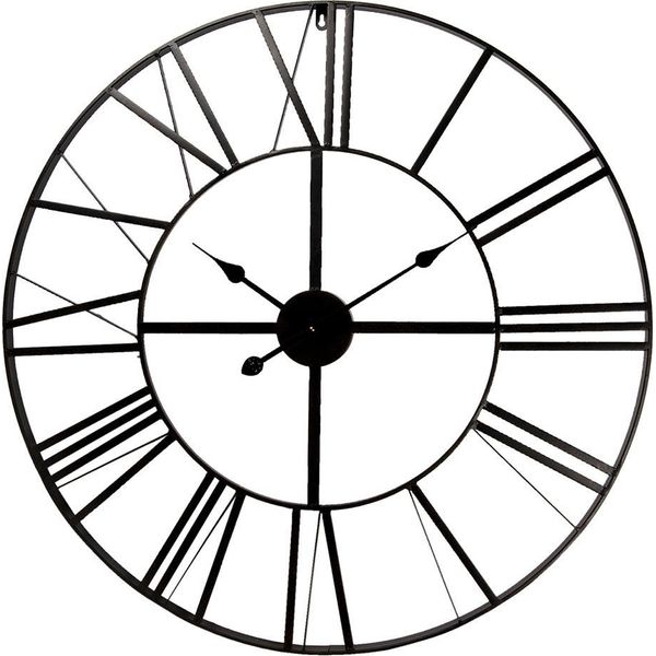 Orologio Da Parete Clayre & Eef Ø 80 Cm In Metallo Nero-image