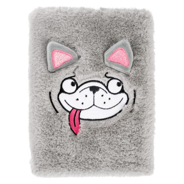 Baagl Taccuino Di Peluche Per Ragazze Foderato - A5 Diario Di Peluche Con Righe - Taccuino Per La Scuola (Cagnolino)-image