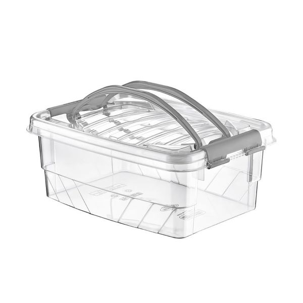 Contenitore Di Stoccaggio Scatola Trasparente Scatola Di Plastica Scatola Pieghevole Scatola Di Plastica Con Manici 5L-image