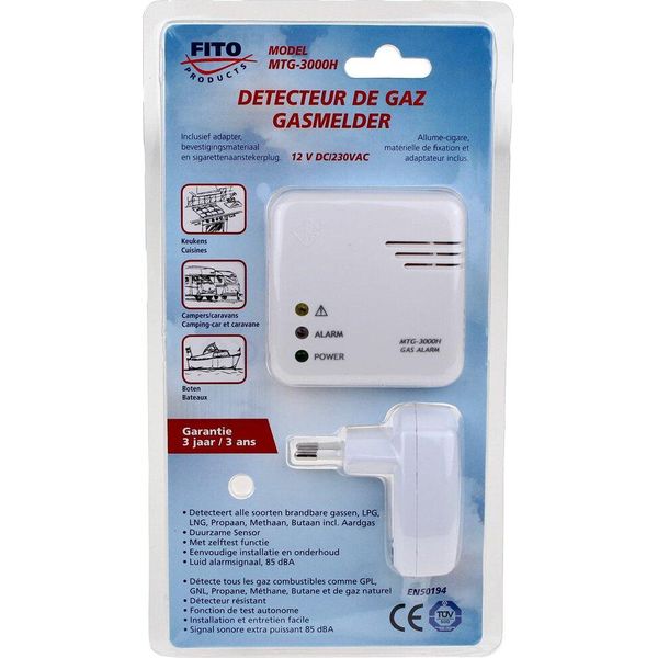 Fito - Rivelatore Di Gas (12V + Adattatore) - Mtg3000H-image