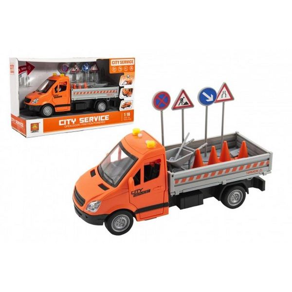 Auto Manutenzione Stradale In Plastica 25Cm Su Volano Su Batteria Con Suono Con Luce-image