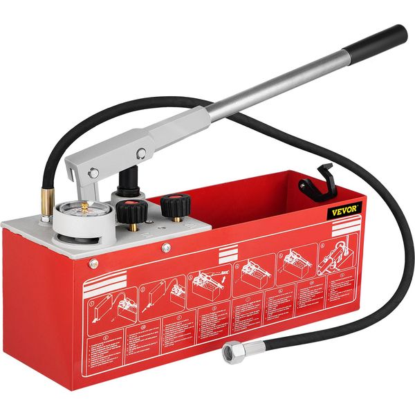 Pompa Di Forzatura Vevor Pompa Di Prova Della Pressione Pompa Di Riempimento Pompa Di Prova Della Pressione Idraulica 60 Bar Tester Di Pressione Dell'acqua Volume Del Serbatoio 12 L-image