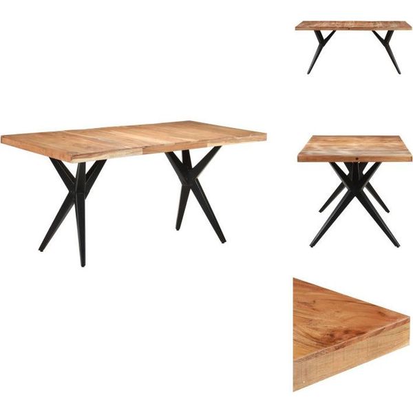 Vidaxl Tavolo Da Pranzo 160X80X76 Cm In Legno Massiccio Di Acacia - Tavoli Da Pranzo-image