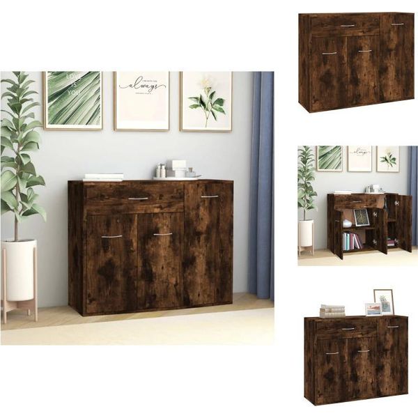 Vidaxl Credenza Rovere Fumé 88X30X70 Cm Materiale Legno - Credenze-image