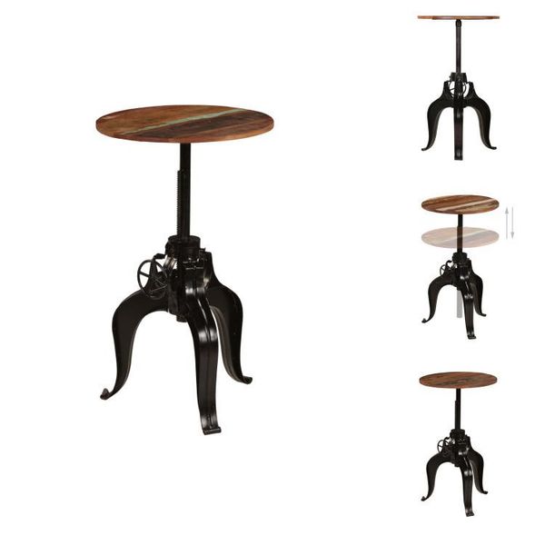 Vidaxl Tavolo Da Bar In Legno Massiccio Antico 60X(76-110) Cm - Tavoli Da Pranzo-image