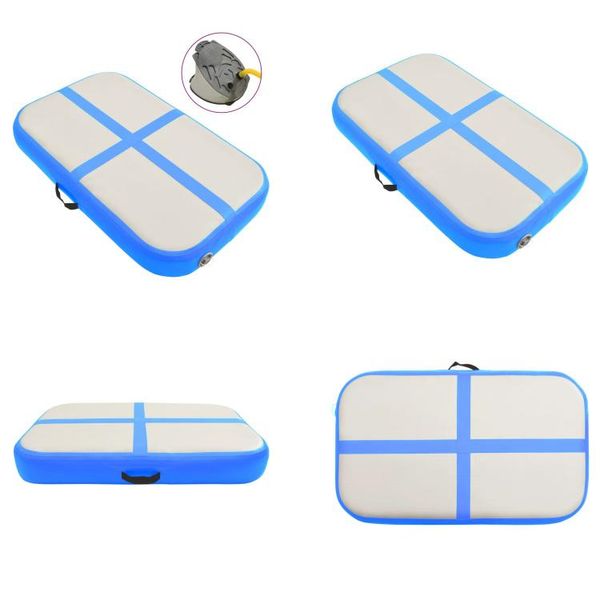 Vidaxl Tappetino Da Ginnastica Gonfiabile Con Pompa 60X100X15 Cm Pvc Blu - Tappetino Da Ginnastica - Tappetino Da Ginnastica - Tappetino Da Ginnastica Yoga - Tappetino Da Ginnastica Yoga-image