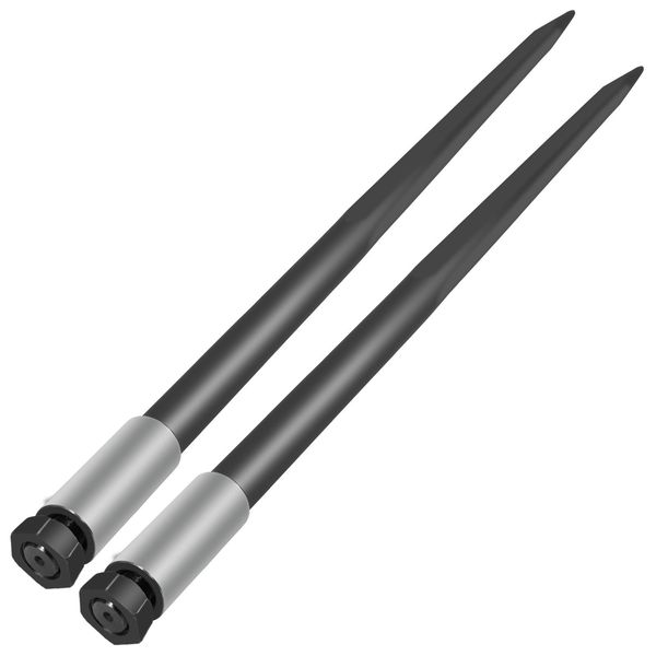 Forche Per Caricatore Frontale Vevor Forche Per Balle Da 49 Pollici Capacità Forche 1814 Kg Forche Per Pallet 124,4 Cm Peso Lordo 26,36 Kg Per Trattore Accessori Nero Forche Per Balle Caricatore Frontale Acciaio 2 Pezzi-image