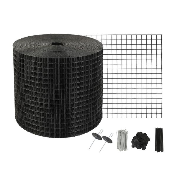 Vevor Protezione Dagli Uccelli Per Moduli Solari, 15,2 Cm X 30,4 M, Rete Di Protezione Dai Piccioni Per Impianti Solari Con 60 Elementi Di Fissaggio In Acciaio Inox, Protezione Dei Moduli Solari Con Rivestimento In Pvc Antiruggine, Rete In Rotoli Da 1,27 Cm-image