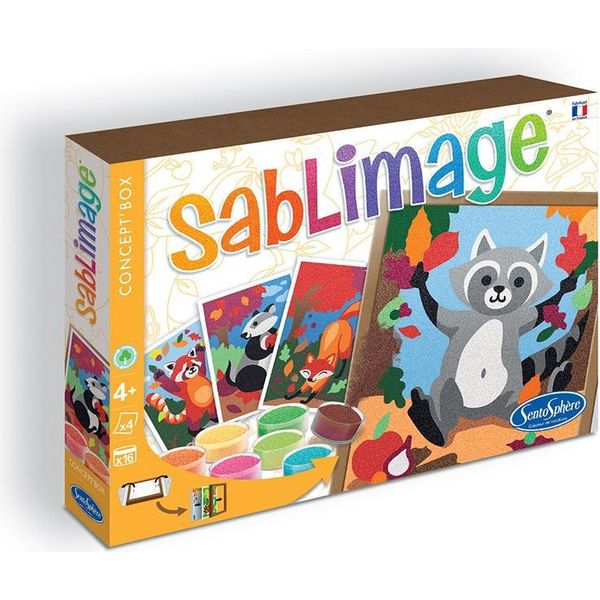 SentosphèRe Set Di Artigianato Artistico Con Sabbia Animali Autunnali - Giocattoli Creativi Per Bambini-image