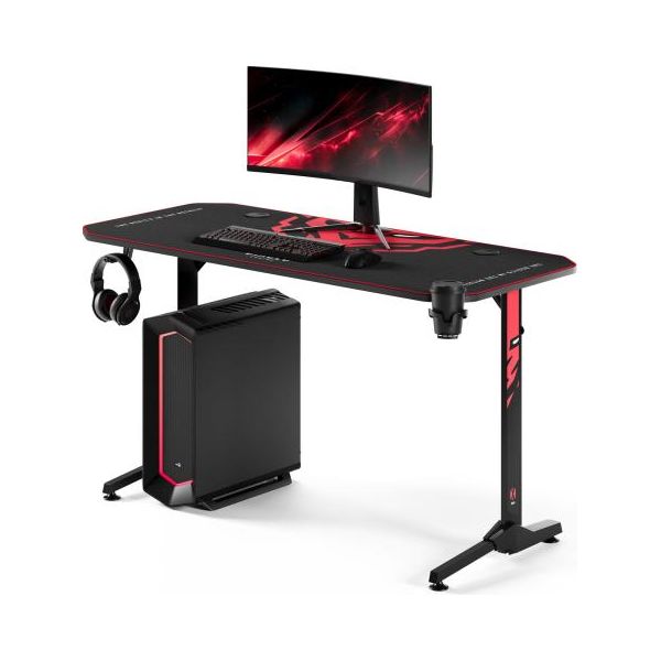 Scrivania Da Gioco Diablo X-Mate 1400 Scrivania Per Computer Pc Nera Piano D'appoggio Ergonomico Gancio Per Cuffie Portabicchieri 140 Cm X 60 Cm X 75 Cm-image