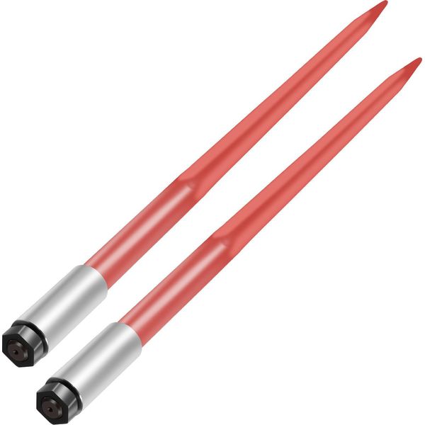 Picchetto Per Fieno Vevor, 109,2 Cm, Portata 1366 Kg, Picchetto Per Balle, Fissaggio Rapido, Picchetto Quadrato Per Balle Di Fieno, 4,3 Cm, Forche Per Balle Con Rivestimento Rosso, Picchetto Per Fieno Con Dado Esagonale E Manicotto Per Pale, Trattori, Caricatori-image